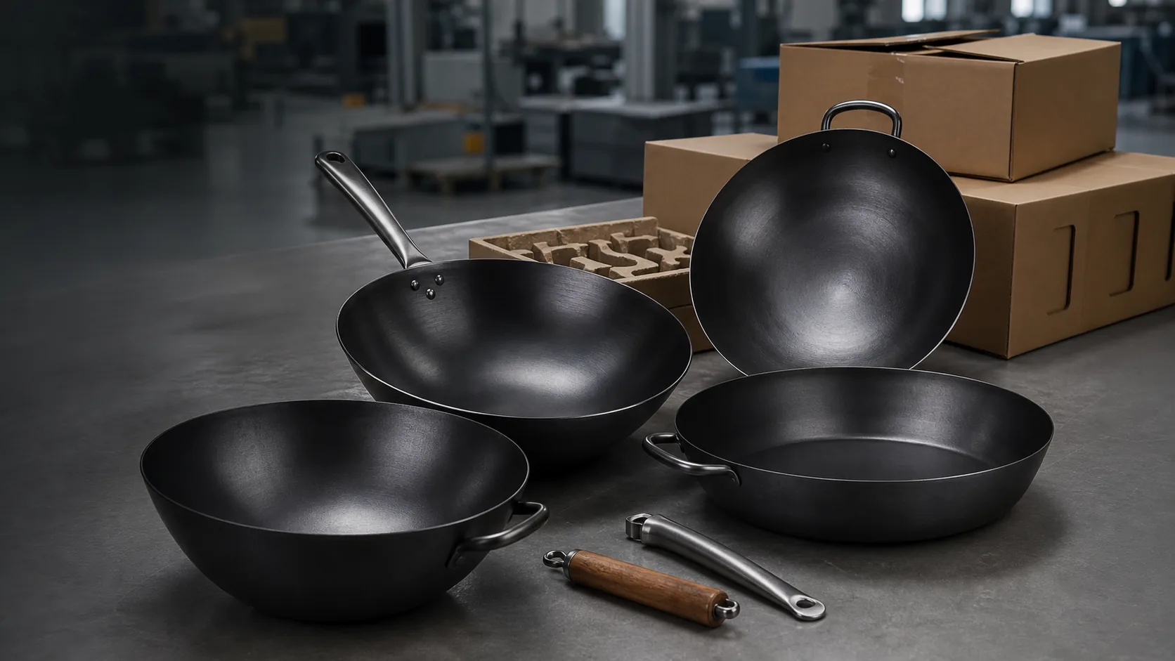 Nitrided carbon steel wok OEM sourcing visual
