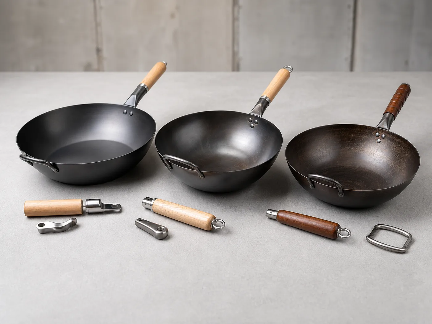 Flat bottom nitrided wok product route visual
